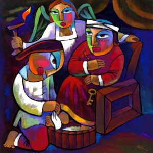Washing Feet by He Qi
